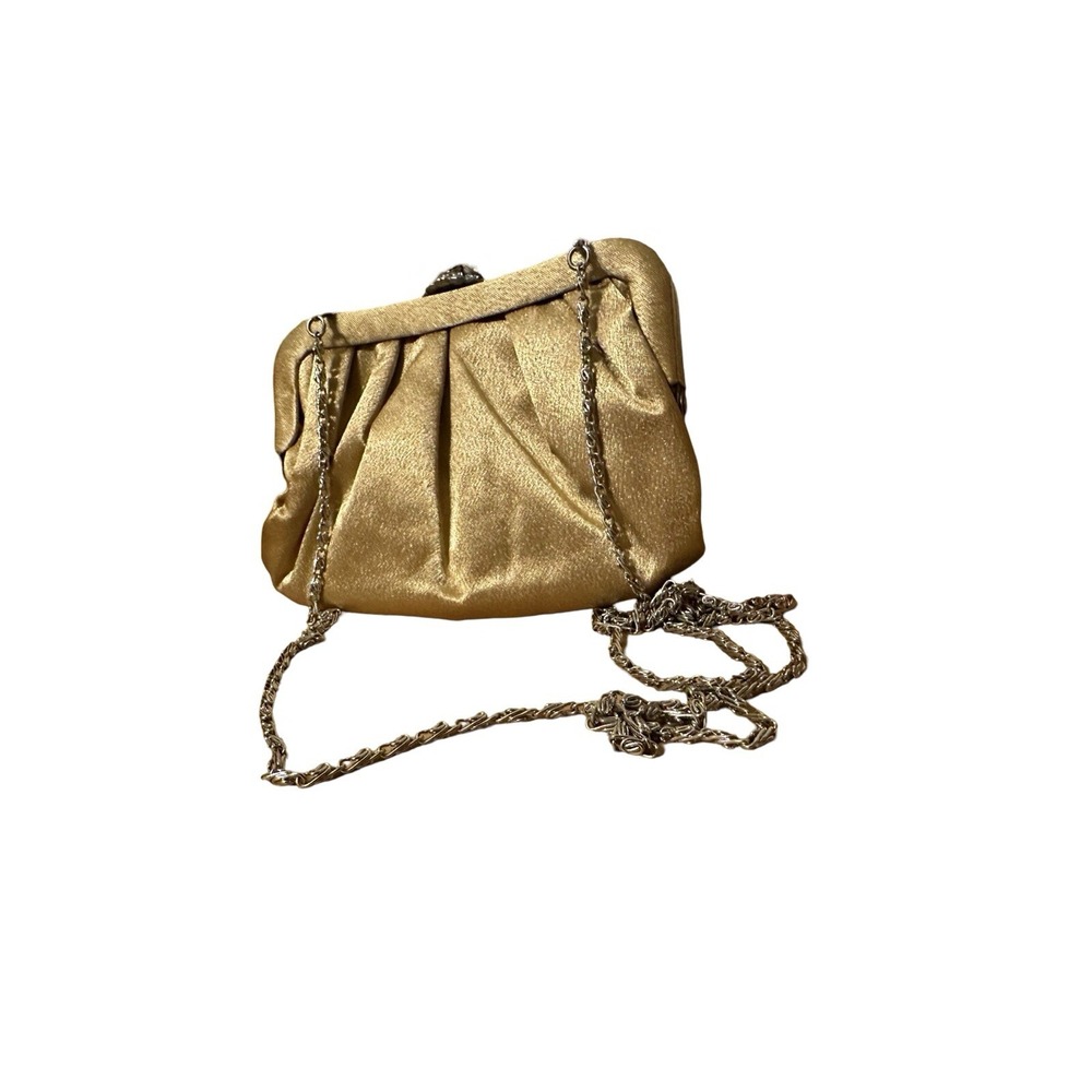 Gold‎ Antique Style Evening Purse Rhinestone Clasp shoulder-chain Holiday Party